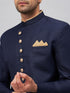 Vastramay Men's Navy Blue Indo Western Set